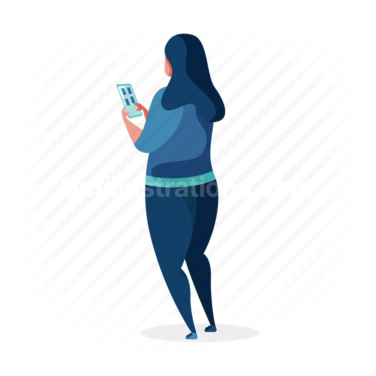woman, tablet, smartphone, device